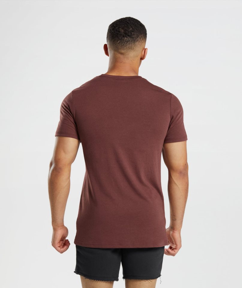 Men's Gymshark Legacy T-Shirts Burgundy | CA 0A1357